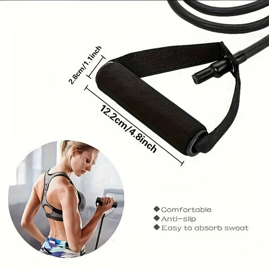 1pc Premium TPE Resistance Band - U-Shaped, Elastic Fitness Rope with Comfort Handles in Red/Green/Black - Ideal for Home Workouts & Strength Training