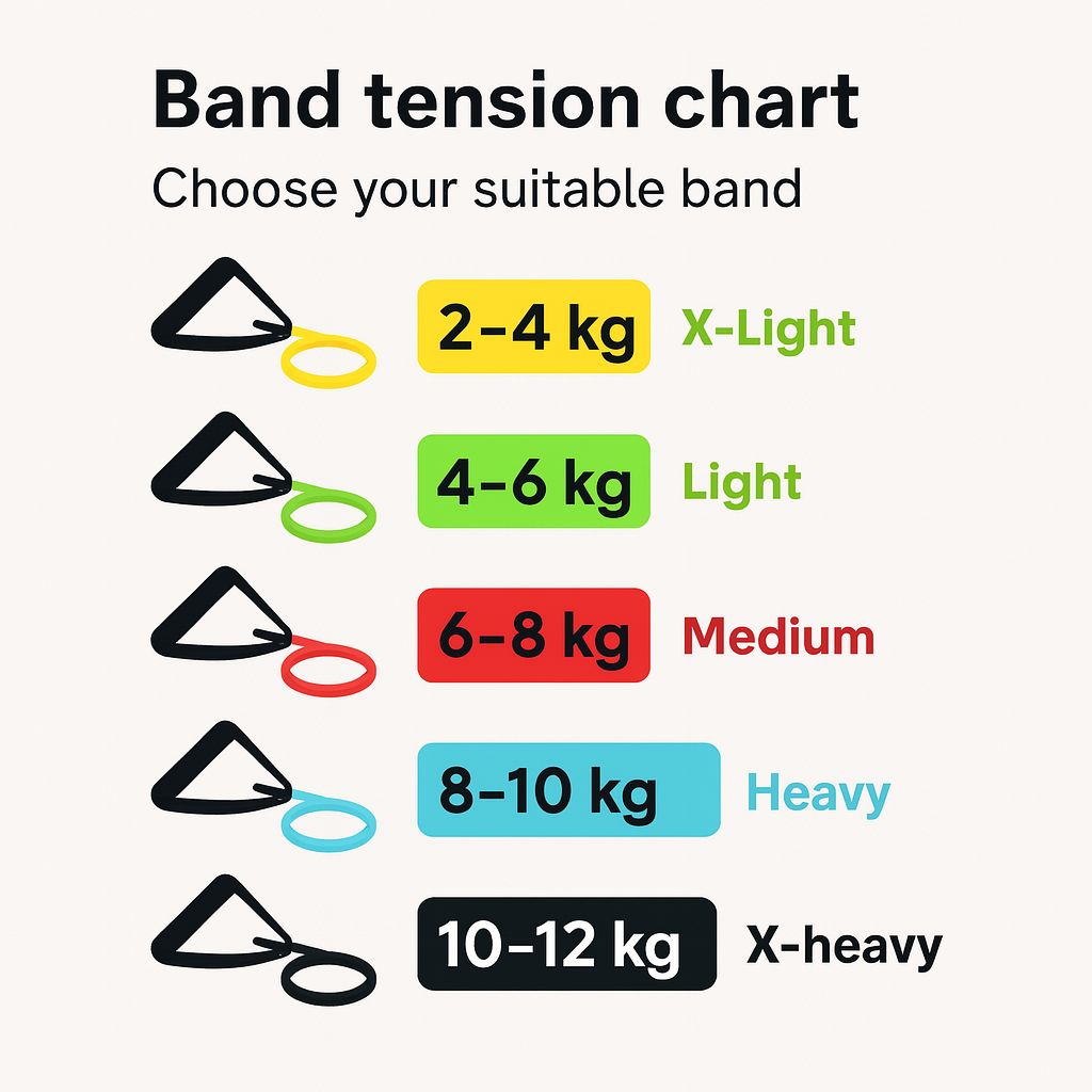 1pc Premium TPE Resistance Band - U-Shaped, Elastic Fitness Rope with Comfort Handles in Red/Green/Black - Ideal for Home Workouts & Strength Training